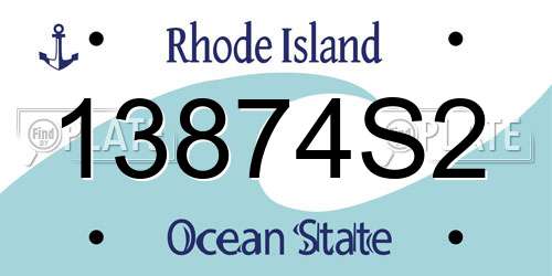 13874S2 Rhode Island License Plate