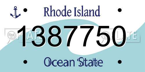1387750 Rhode Island License Plate