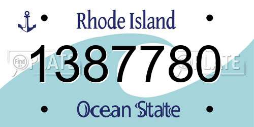 1387780 Rhode Island License Plate