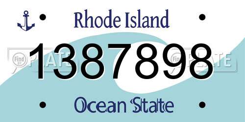 1387898 Rhode Island License Plate