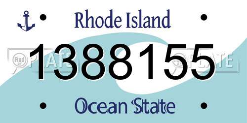 1388155 Rhode Island License Plate