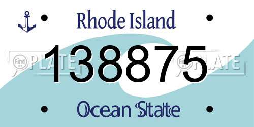 138875 Rhode Island License Plate