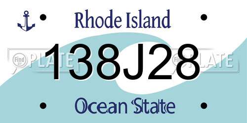 138J28 Rhode Island License Plate