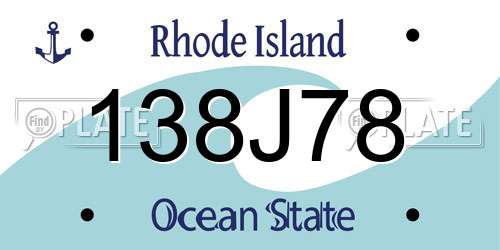 138J78 Rhode Island License Plate