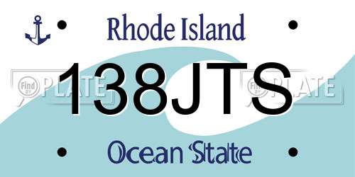 138JTS Rhode Island License Plate
