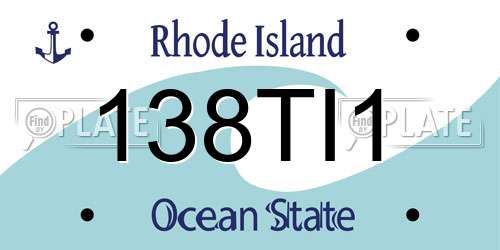 138TI1 Rhode Island License Plate