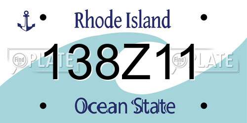 138Z11 Rhode Island License Plate