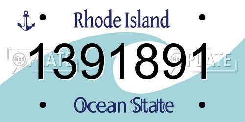 1391891 Rhode Island License Plate