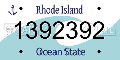 1392392 Rhode Island License Plate