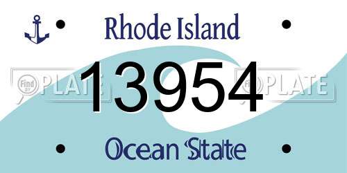 13954 Rhode Island License Plate