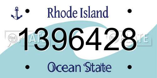 1396428 Rhode Island License Plate