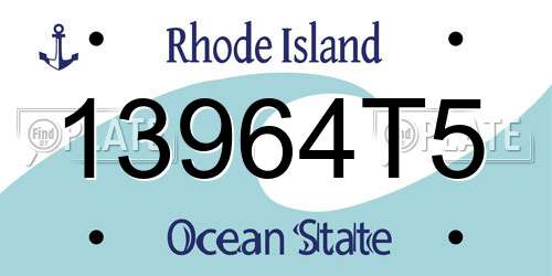 13964T5 Rhode Island License Plate