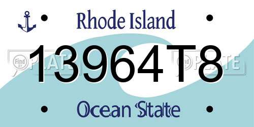 13964T8 Rhode Island License Plate