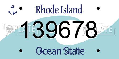 139678 Rhode Island License Plate