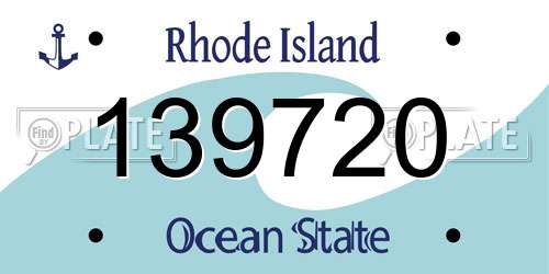 139720 Rhode Island License Plate