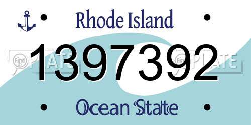 1397392 Rhode Island License Plate