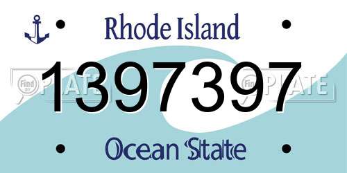 1397397 Rhode Island License Plate