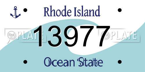 13977 Rhode Island License Plate