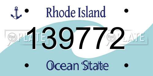 139772 Rhode Island License Plate