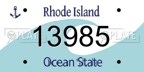 13985 Rhode Island License Plate