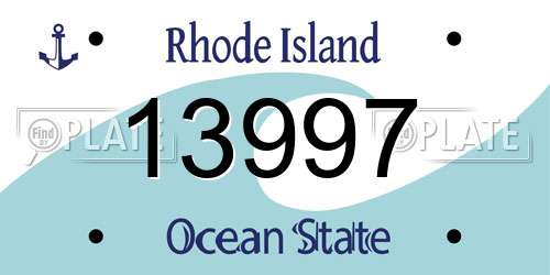13997 Rhode Island License Plate