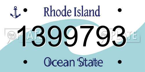 1399793 Rhode Island License Plate