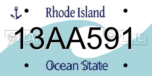 13AA591 Rhode Island License Plate