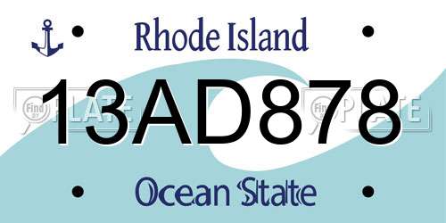 13AD878 Rhode Island License Plate