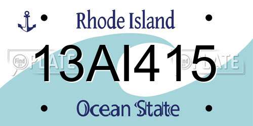 13AI415 Rhode Island License Plate