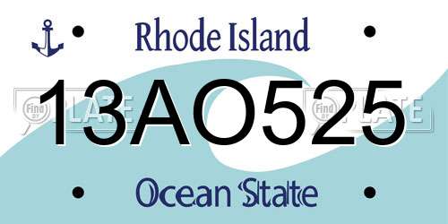 13AO525 Rhode Island License Plate