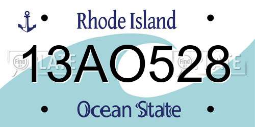 13AO528 Rhode Island License Plate