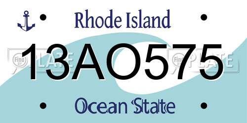 13AO575 Rhode Island License Plate