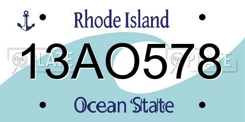 13AO578 Rhode Island License Plate