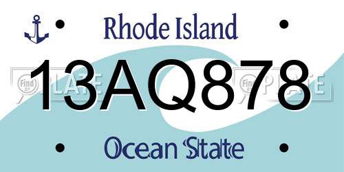 13AQ878 Rhode Island License Plate