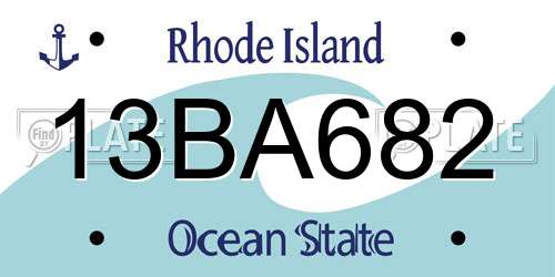 13BA682 Rhode Island License Plate