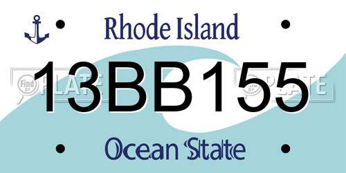 13BB155 Rhode Island License Plate
