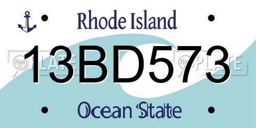 13BD573 Rhode Island License Plate