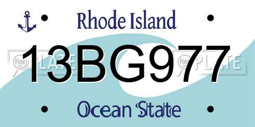 13BG977 Rhode Island License Plate