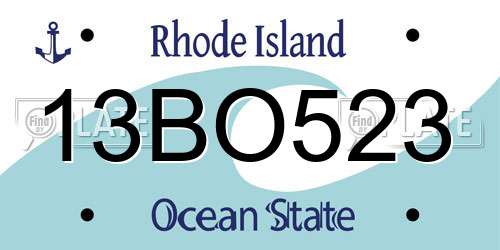 13BO523 Rhode Island License Plate