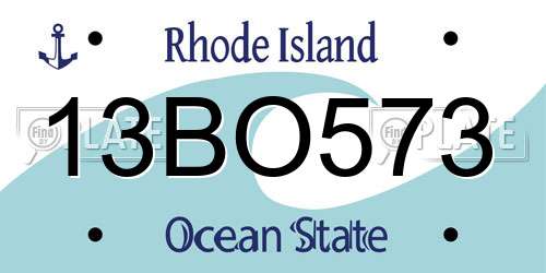 13BO573 Rhode Island License Plate