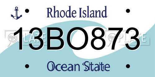 13BO873 Rhode Island License Plate