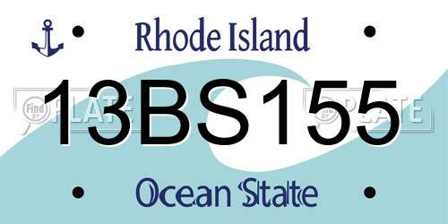 13BS155 Rhode Island License Plate