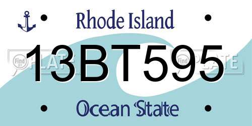 13BT595 Rhode Island License Plate