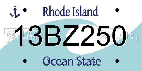 13BZ250 Rhode Island License Plate