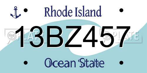13BZ457 Rhode Island License Plate