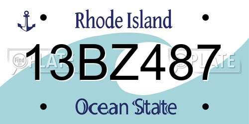 13BZ487 Rhode Island License Plate