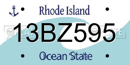 13BZ595 Rhode Island License Plate