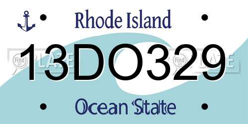 13DO329 Rhode Island License Plate