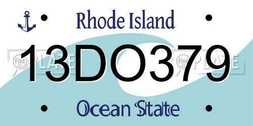 13DO379 Rhode Island License Plate