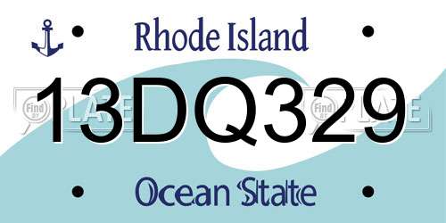 13DQ329 Rhode Island License Plate